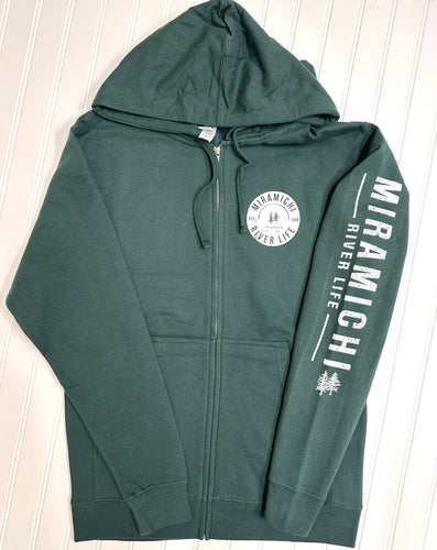 MRL Unisex Zip Hoodie - Vintage Logo - GREEN