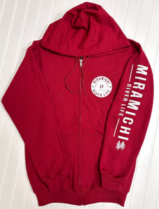 MRL Unisex Zip Hoodie - Vintage Logo - RED