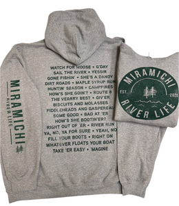 MRL SAYINGS Unisex Hoodie - HEATHER GREY W/ DARK GREEN