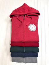 MRL Unisex Zip Hoodie - Vintage Logo - HEATHERED RED