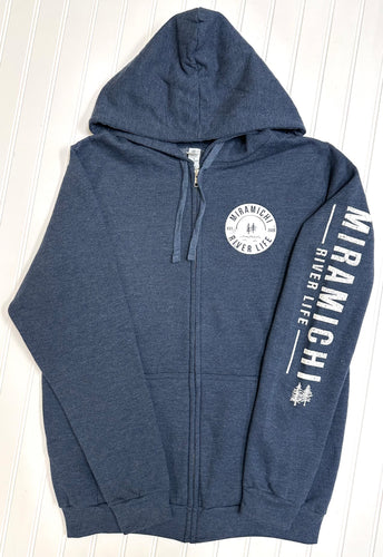 MRL Unisex Zip Hoodie - Vintage Logo - NAVY