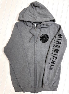 MRL Unisex Zip Hoodie - Vintage Logo - GREY