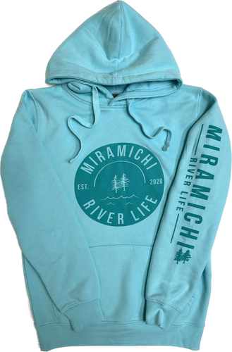 MRL Unisex Hoodie - Circle Logo AQUA on Aqua