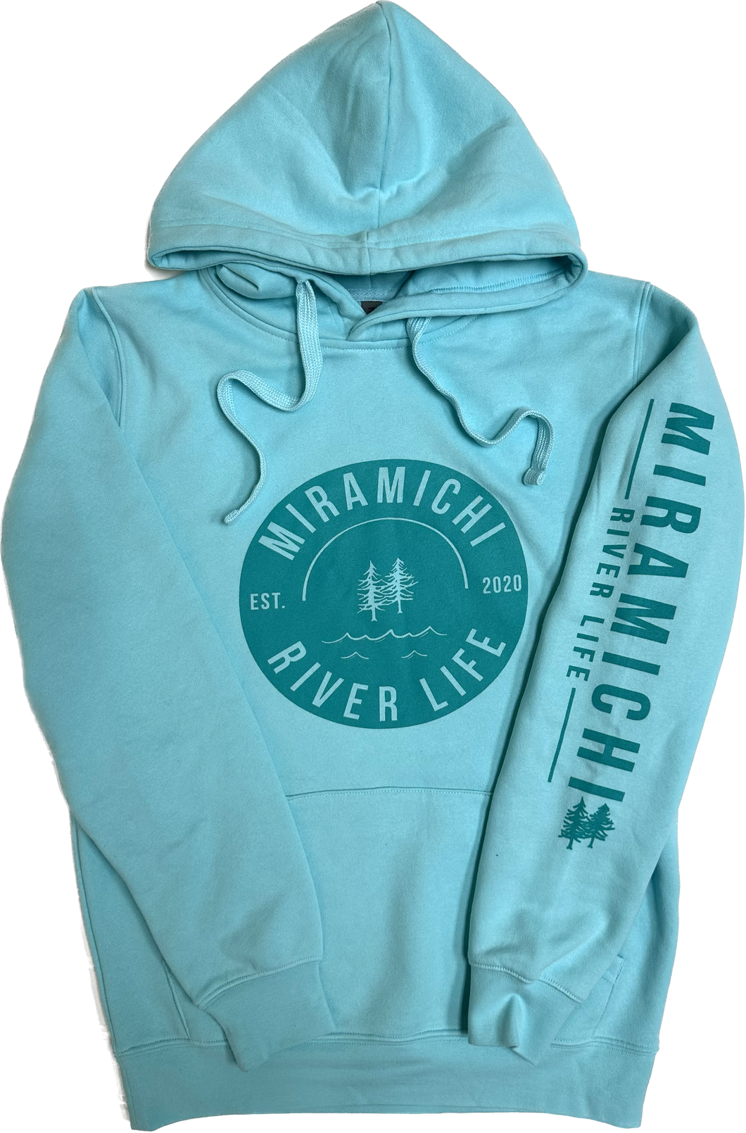 MRL Unisex Hoodie - Circle Logo AQUA on Aqua