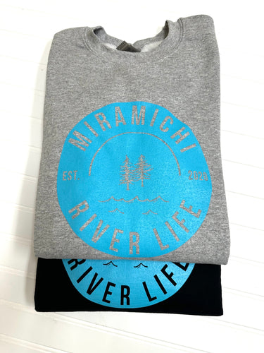 MRL Crew UNISEX - Aqua on Grey