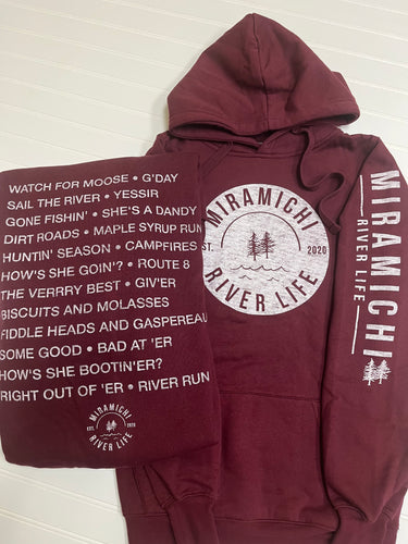 MRL Unisex Hoodie - ‘Over Home’ SAYINGS on back - BURGUNDY