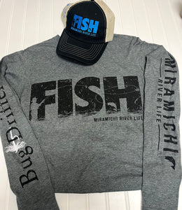 MRL Unisex Long Sleeve Shirt -  FISH Collection Grey