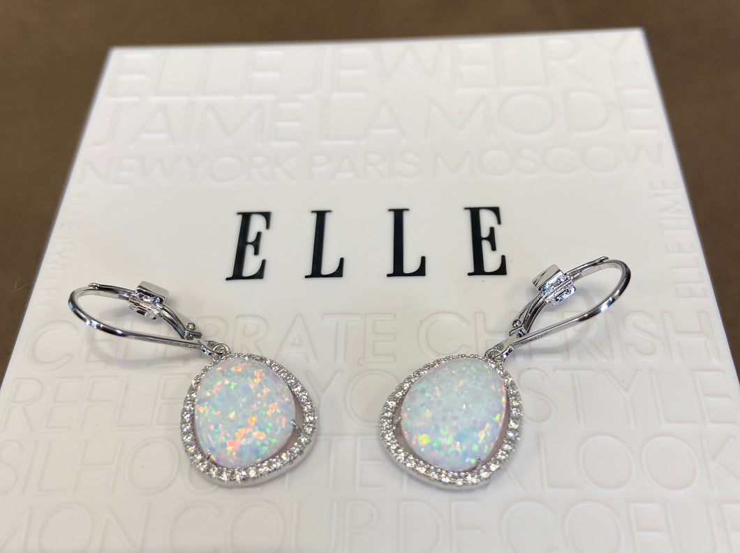 Elle Earrings: Opal Halo Collection
