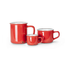 Enamel Look Cappuccino Mug - Red