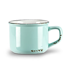 Enamel Look Cappuccino Mug - Mint Green
