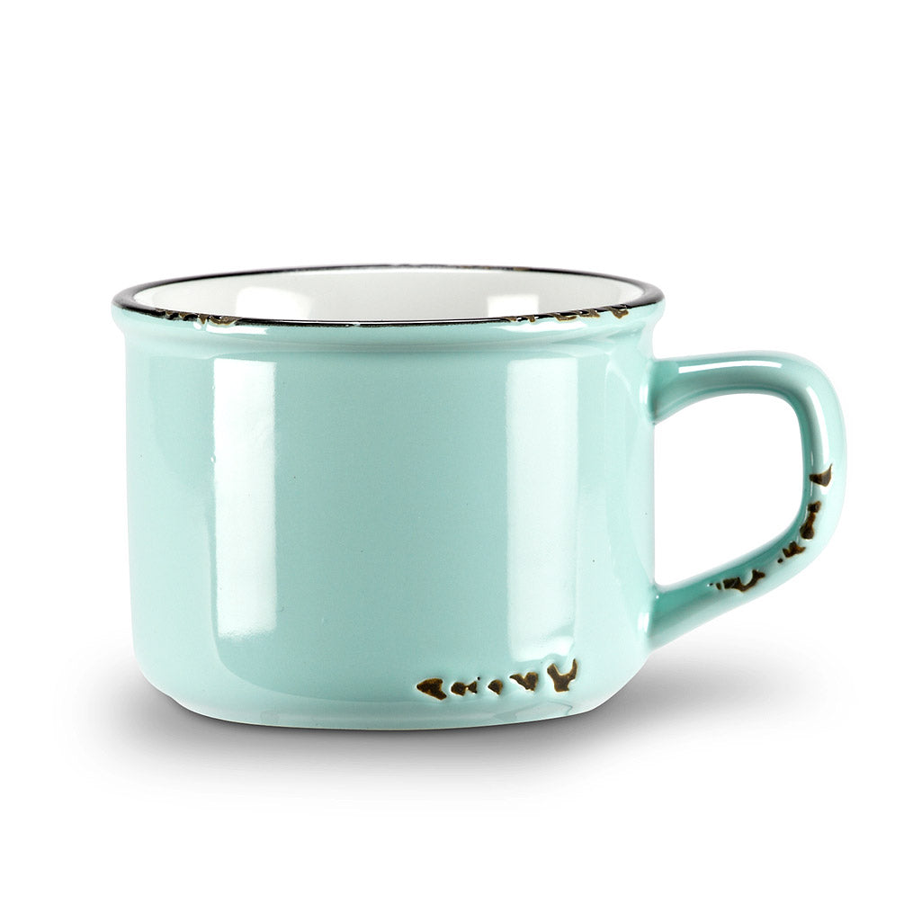 Enamel Look Cappuccino Mug - Mint Green