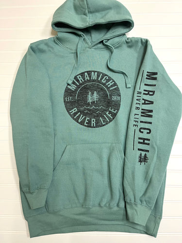 MRL Unisex Hoodie - Circle Logo SAGE GREEN w/ black lettering