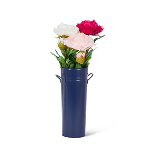 Tall Flower Bucket with Handles - Navy