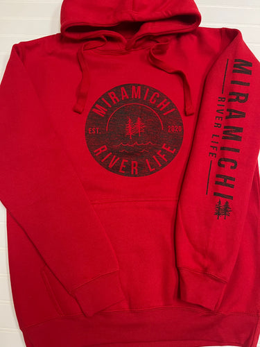 MRL Unisex Hoodie - Circle Logo RED w/ black lettering