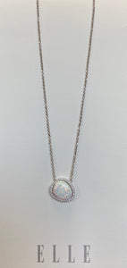 Elle Necklace: Opal Halo Collection