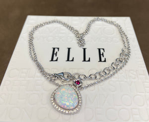 Elle Necklace: Opal Halo Collection