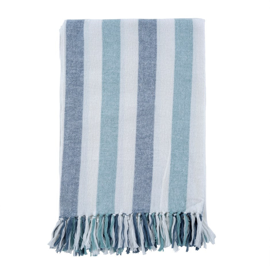 Cabana Stripe Throw Blue