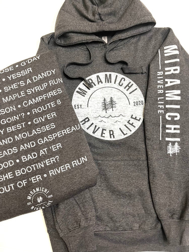MRL Unisex Hoodie - ‘Over Home’ SAYINGS on back - HEATHERED CHARCOAL