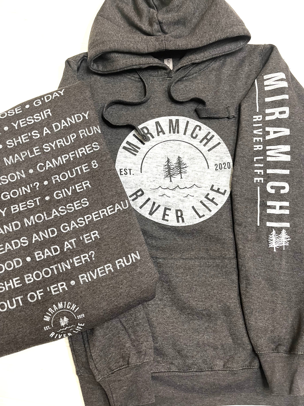 MRL Unisex Hoodie - ‘Over Home’ SAYINGS on back - HEATHERED CHARCOAL