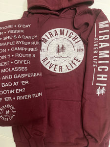 MRL Unisex Hoodie - ‘Over Home’ SAYINGS on back - BURGUNDY