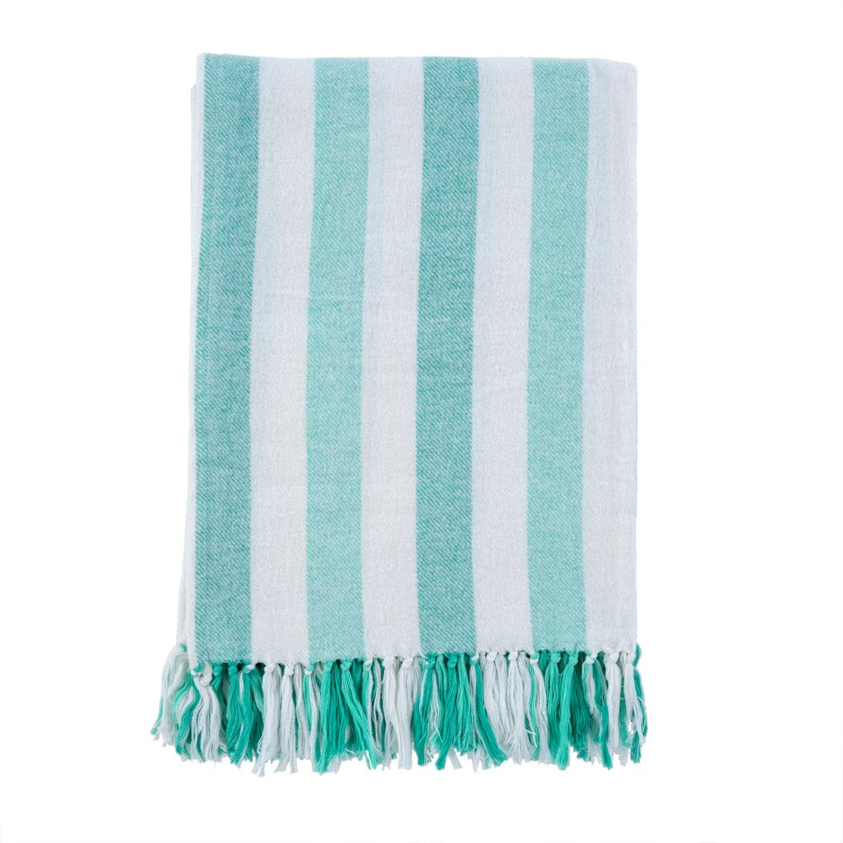 Cabana Stripe Throw Turquoise