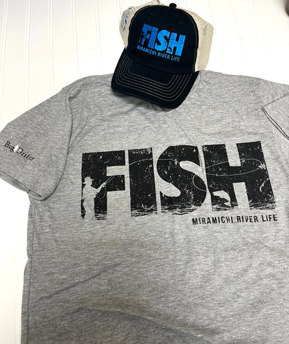 MRL Unisex  T-Shirt -  FISH Bug Drifter Collection Grey