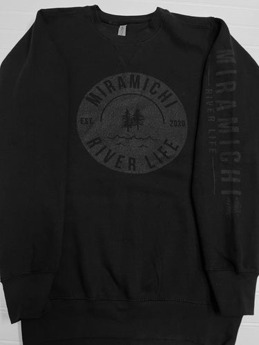 MRL Unisex Crew Neck - Circle Logo BLACK w/ black lettering