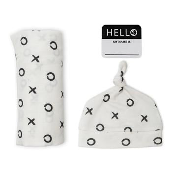 LULUJO HELLO WORLD - XO Swaddling blanket & Hat Set