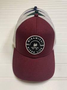 “Miramichi River Life" BURGUNDY Snap Back Hat