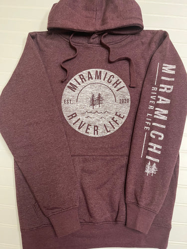 MRL Unisex Hoodie - Circle Logo HEATHERED BURGUNDY