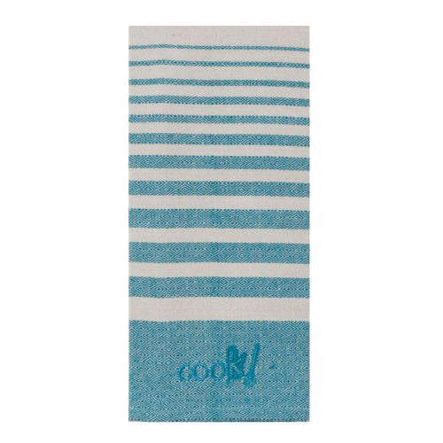 Teal Stripe Tea Towel